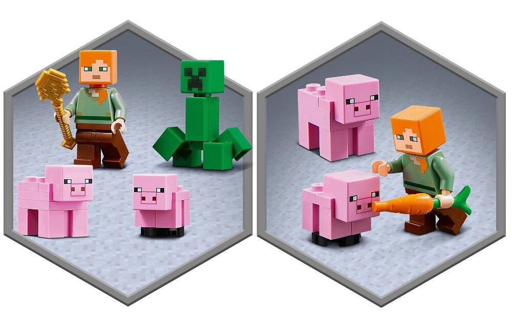 LEGO Minecraft Dom w kształcie świni 21170 minifigurki wspólna zabawa