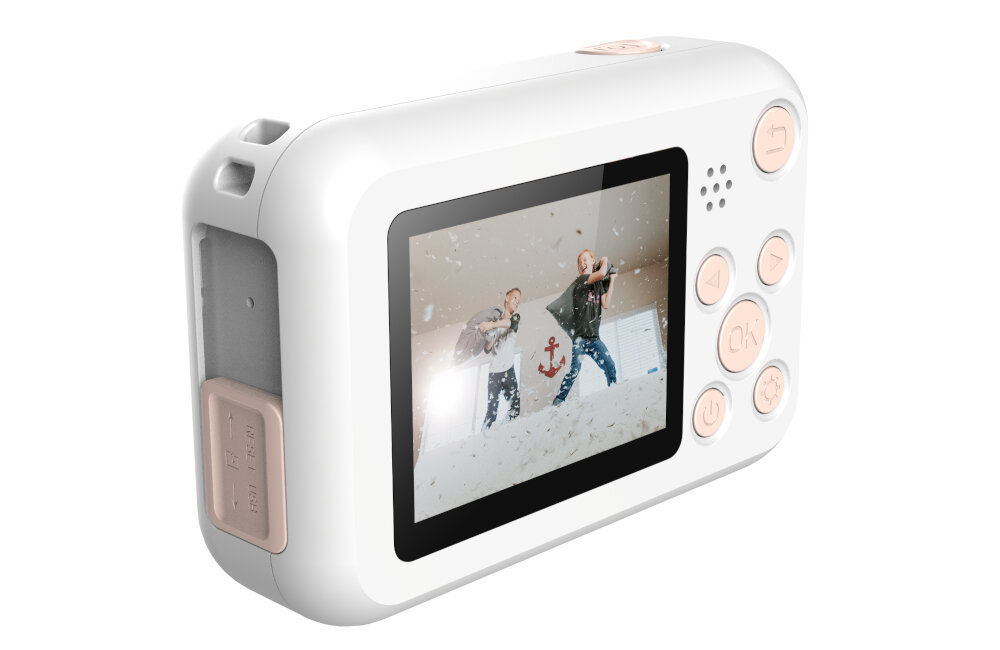 Kamera sportowa SJCAM FunCam Biały włącznik zasilania przełączniki przyciski wyświetlacz