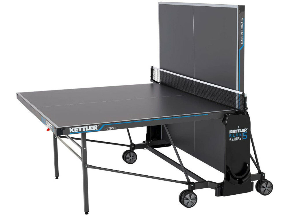 Stół do tenisa stołowego KETTLER Outdoor K5 wykonany zgodnie z międzynarodowymi standardami turniejowym i normą DIN EN 14468 Klasa B