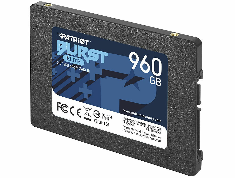 DYSK SSD PATRIOT BURST ELITE 960GB 2,5 SATA III - Długi czas pracy pamięć Quad Level Cell trwałość do 2 milionów godzin