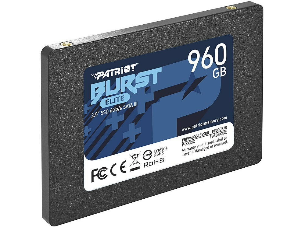 DYSK SSD PATRIOT BURST ELITE 960GB 2,5 SATA III - pojemność 960GB wystarczająco dużo miejsca do przechowywania