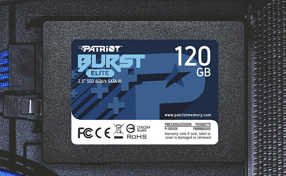 DYSK SSD PATRIOT BURST ELITE 120GB 2,5 SATA III - format 2.5 kompaktowe rozmiary 100 x 69 x 7 mm  niska waga 