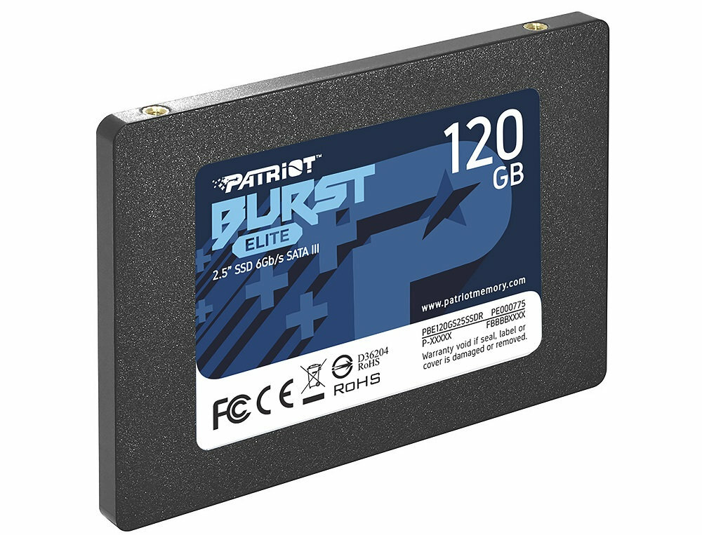 DYSK SSD PATRIOT BURST ELITE 120GB 2,5 SATA III - pojemność 120GB wystarczająco dużo miejsca do przechowywania