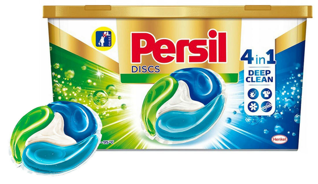 Kapsułki do prania PERSIL 4 w 1 Discs Deep Clean 28 szt. oszczednosc czasu komfortowe uzytkowanie niweluje nieprzyjemny zapach zalety usuwa zabrudzenia