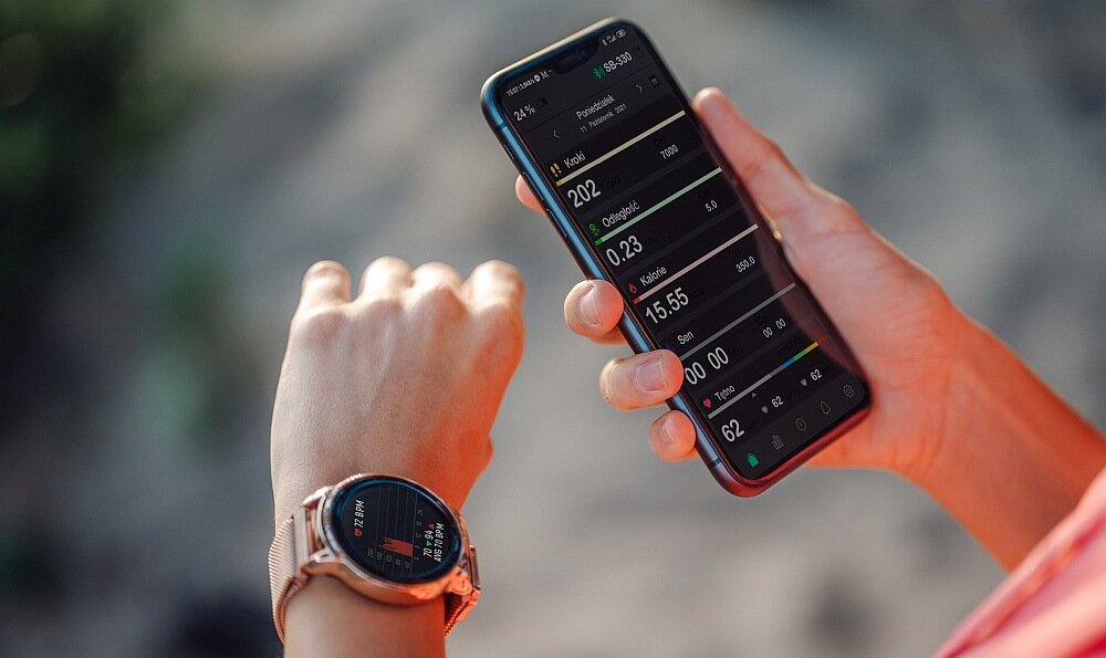 Smartwatch FOREVER Forevive 2 SB-330 ekran bateria czujniki sport zdrowie pojemność rozdzielczość 