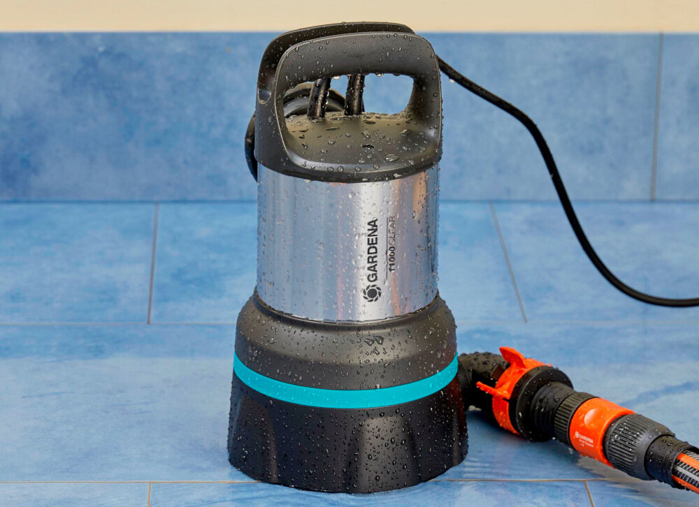 Pompa do wody GARDENA 09032-20 elektryczna niesamowita skutecznosc usuwa wode do poziomu 2 mm