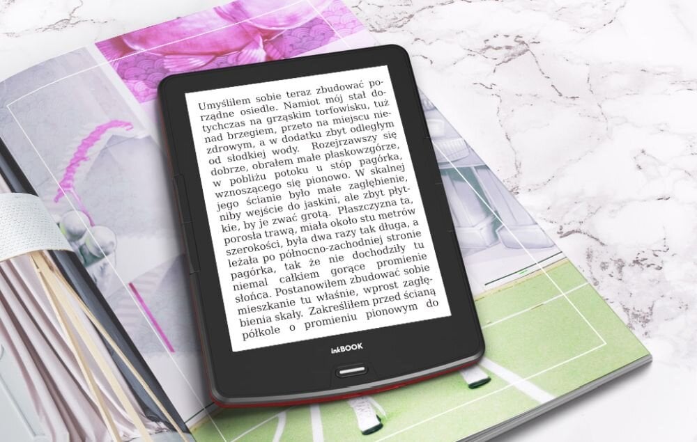 Czytnik E-Booków INKBOOK Calypso Plus ekran rozdzielczość bateria obudowa wielkość przekątna matryca pojemność książki ebooki złącza porty ładowanie łączność rozmiar wielkość 