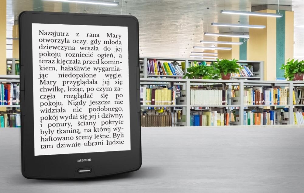 Czytnik E-Booków INKBOOK Calypso Plus ekran rozdzielczość bateria obudowa wielkość przekątna matryca pojemność książki ebooki złącza porty ładowanie łączność rozmiar wielkość 