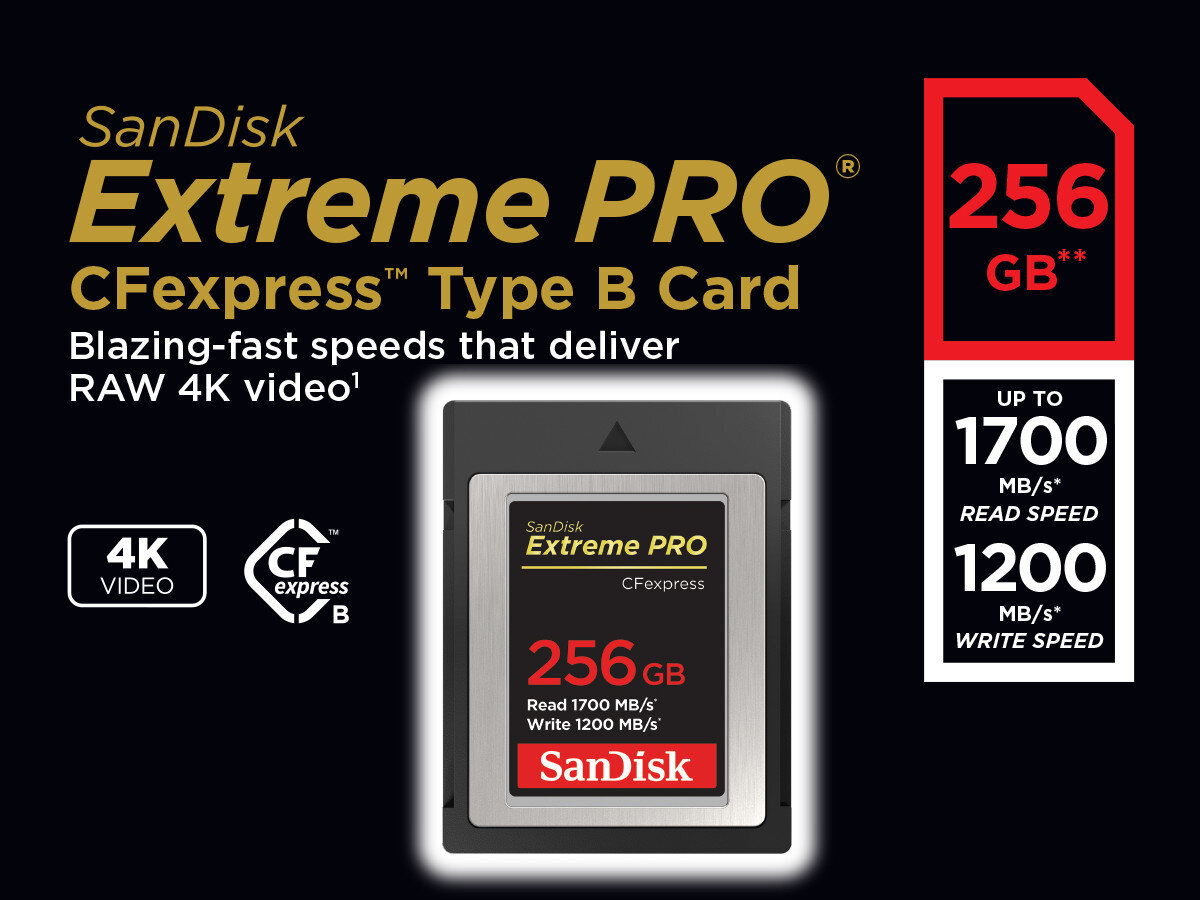 Karta pamieci SANDISK Extreme PRO CFexpress Card Type B 256GB zawartosc opakowania