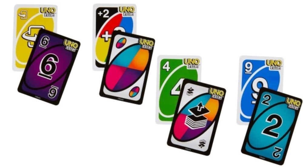 Gra karciana MATTEL Uno Filip nowa odsłona gry UNO 112 kart kolorowych dwustronnych gra rodzinna dla osób dorosłych dla dzieci powyżej 7 roku życia dla 2-10 graczy