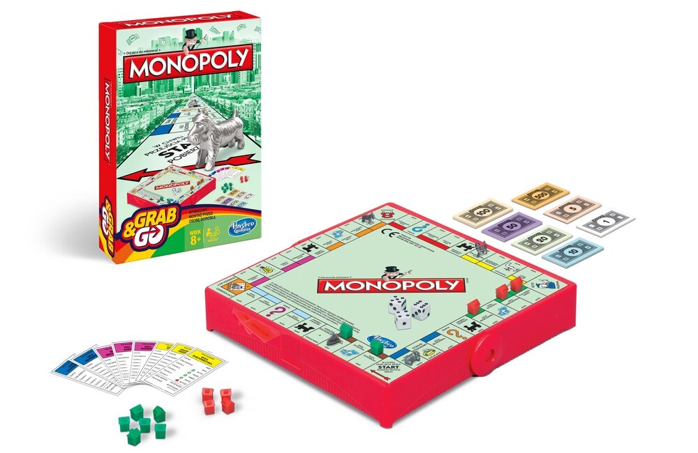Gra planszowa HASBRO Monopoly - Wersja kieszonkowa rozgrywka zabawa rodzina na wieczór dla dzieci 
