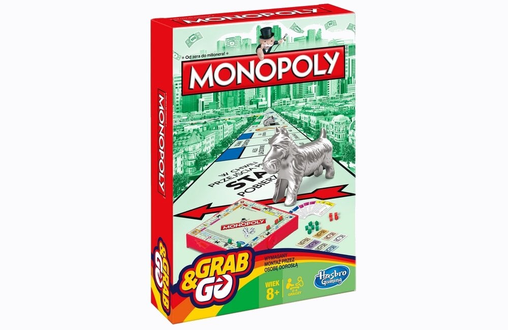 Gra planszowa HASBRO Monopoly - Wersja kieszonkowa rozgrywka zabawa rodzina na wieczór dla dzieci 