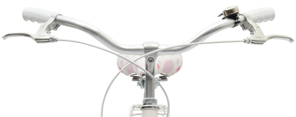 Rower miejski z koszykiem MBM 910 Mima 1B 26 cali damski Różowy kierownica UNO z aluminium lekka manetki antypoślizgowym materiałem dzwonek