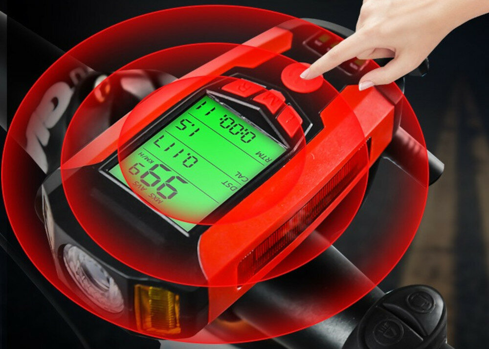 Lampka rowerowa BECOOL BC-FL1484 z licznikiem system anty-kradzieżowy prosty w obsłudze tryb czuwania alarm wyzwalany poprzez wibracje