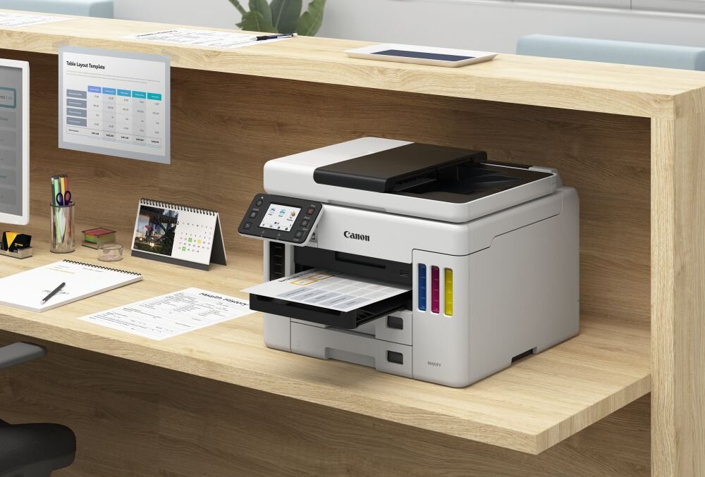Urządzenie wielofunkcyjne CANON Maxify GX7040   skanowanie drukowanie kopiowanie łączność szybkość wydruku tusz konserwacja uzupełnianie papier formaty arkusze