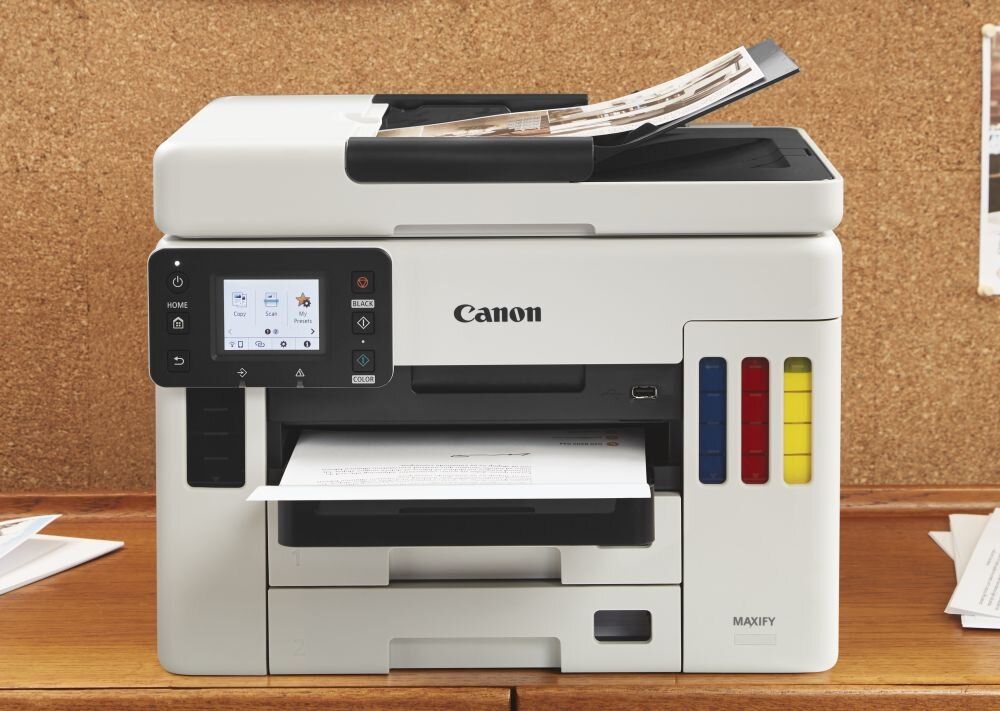 Urządzenie wielofunkcyjne CANON Maxify GX7040   skanowanie drukowanie kopiowanie łączność szybkość wydruku tusz konserwacja uzupełnianie papier formaty arkusze