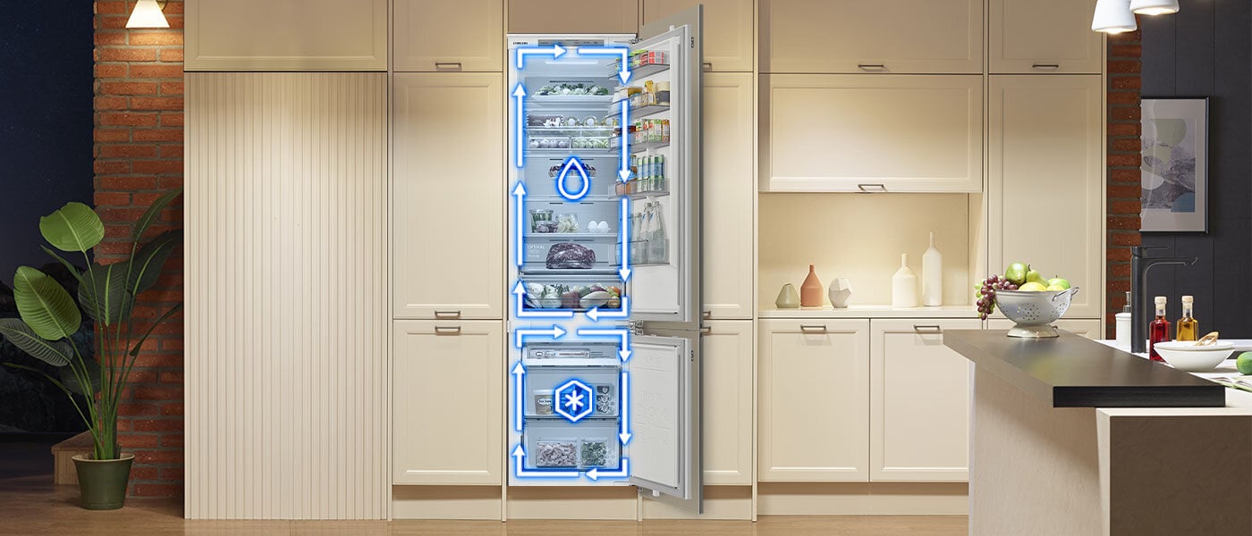 wydajny system chłodzenia w lodówce