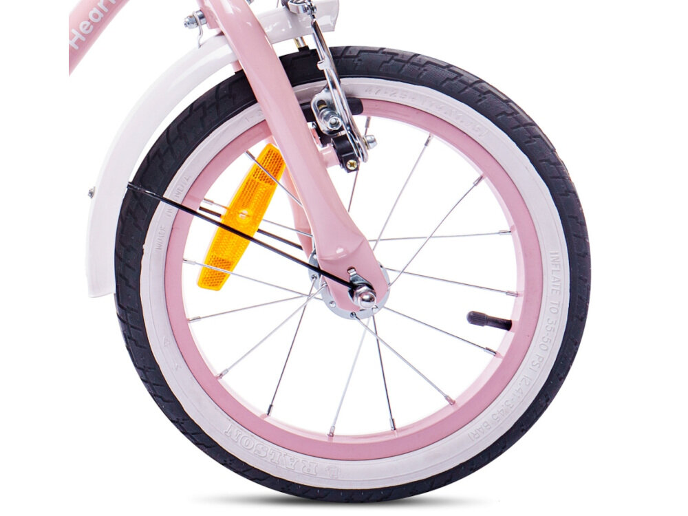 Rower dziecięcy SUN BABY Heart Bike 16 cali dla dziewczynki Różowy koła 16-calowe na aluminiowych obręczach dla dziewczynek w wieku od 4 do 6 lat błotniki