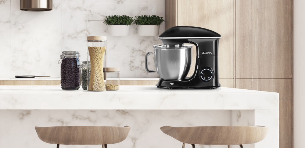 Robot kuchenny planetarny ZEEGMA Planeet Chef (2200W) estetyka funkcjonalność specjalnie opracowany kształt zaokrąglone krawędzie elegancki wygląd uniwersalna kolorystyka w różnorodne aranżacje wnetrz dodanie stylu 