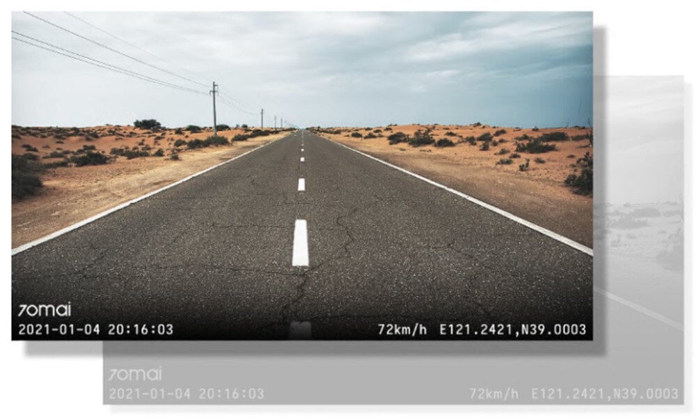 Wideorejestrator 70mai Dash Cam A500s Cam Pro Plus+  - miejsce