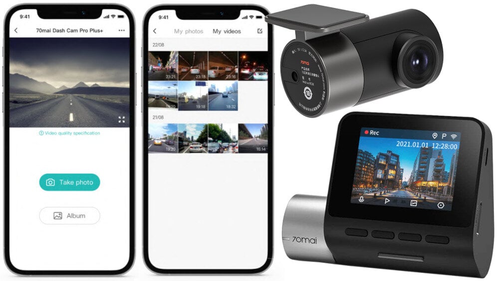 Wideorejestrator 70mai Dash Cam A500s Cam Pro Plus+  - aplikacja