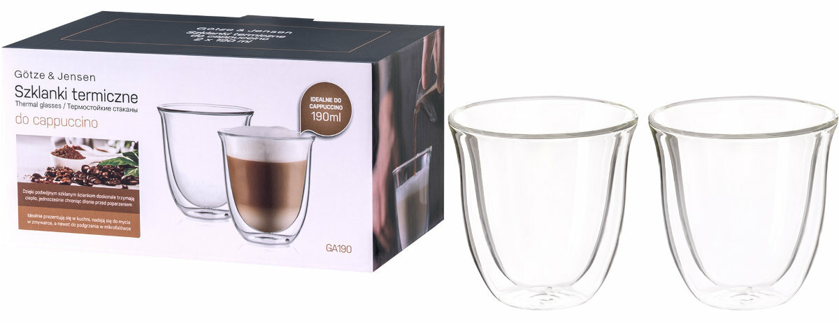 Szklanki do Cappuccino GÖTZE & JENSEN GA190 190 ml (2 szt.) zawartosc opakowania