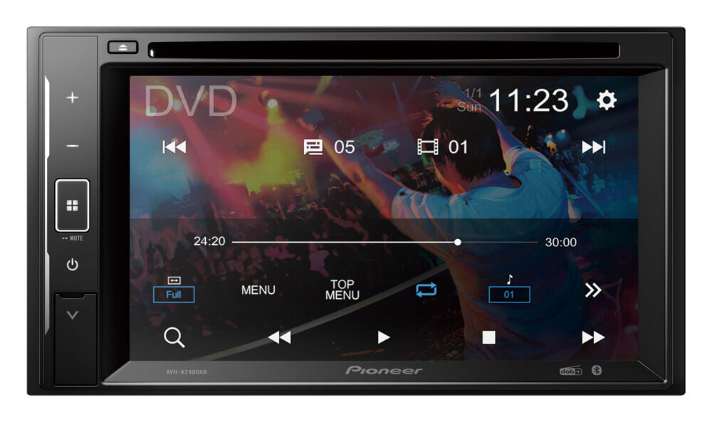 Radio samochodowe PIONEER AVH-A240DAB - Ekran i funkcje, 6,2 calowy ekran dotykowy