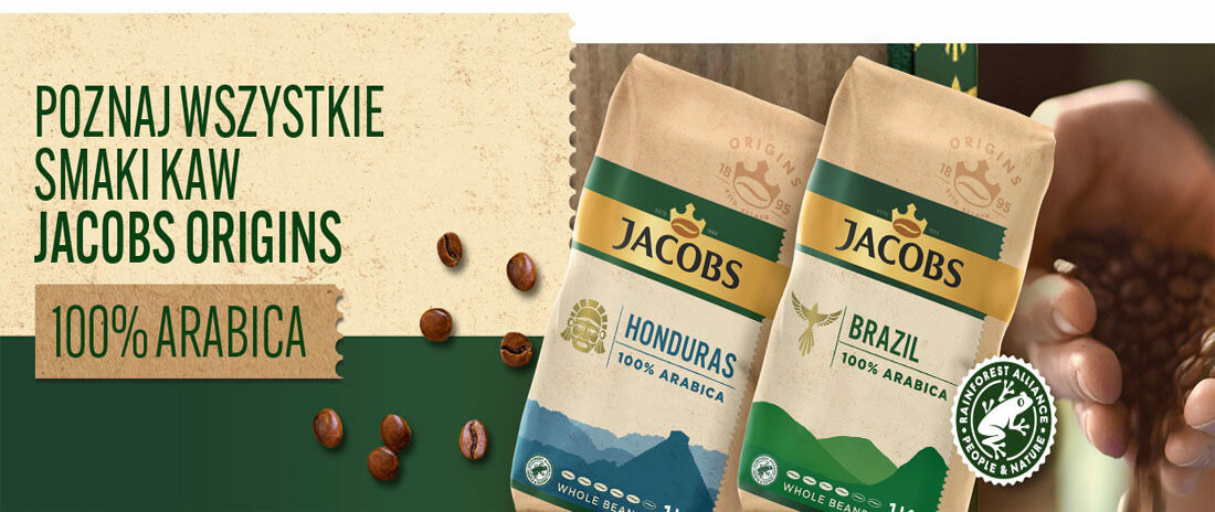 Kawa ziarnista JACOBS Origins Brazil Bright Rounded Arabica 1 kg parzenie przeznaczenie