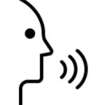 Ikonka przedstawiająca głosowe powiadomienia wypowiadane do robota 