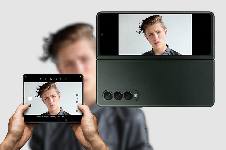 Wykorzystaj ekran zewnętrzny i twórz wyjątkowe zdjęcia portretowe z nowym telefonem składanym Samsung Galaxy Z Fold 3 5G.