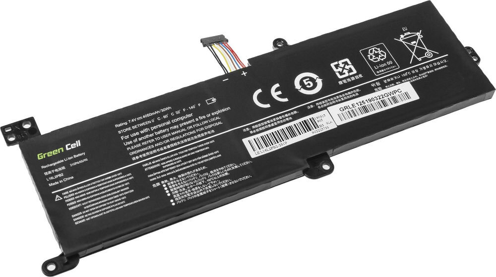 Bateria do laptopa GREENCELL LE125 3500 mAh akumulator zastępuje
					dedykowaną baterie zgodność z oryginalnymi akumulatorami produkt na białym tle pod skosem