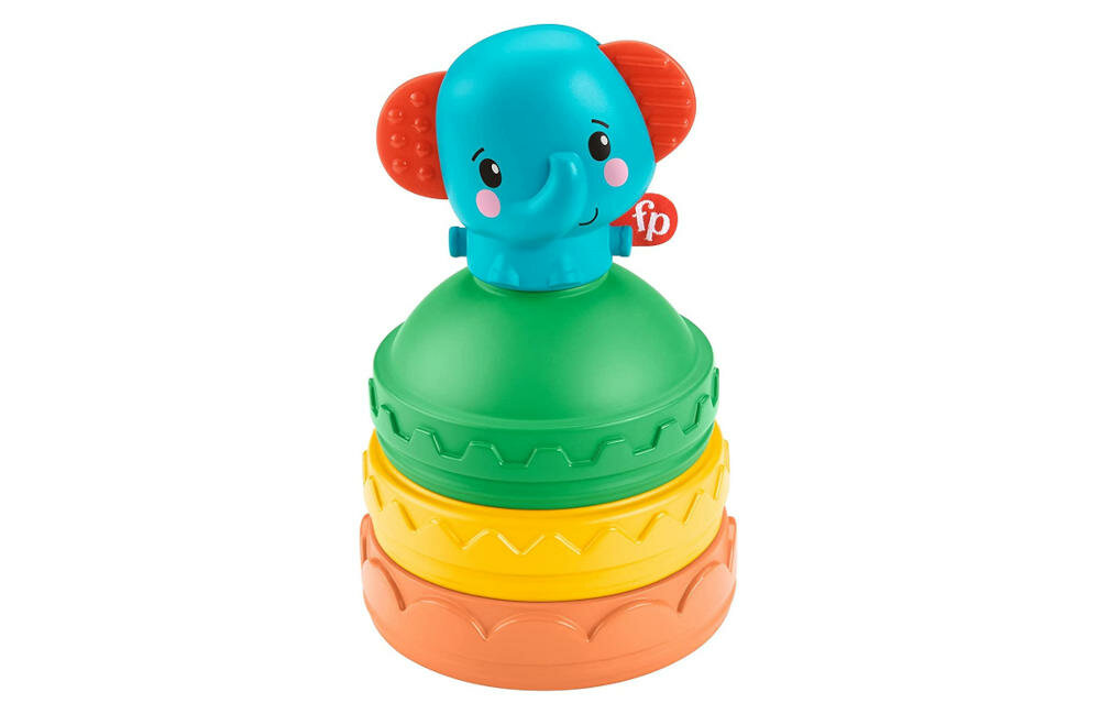 MATTEL-FISHER-PRICE-SLONIK-GWL66 zabawka aktywizujący słonik poznawanie świat ciekawość zmysły kształtowanie zabawki zabawa rozwój