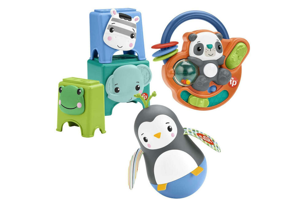 MATTEL-FISHER-PRICE-ZRECZNOSC-HFJ93 zestaw zabawki zabawki ekspert panda pingwinek klocki 