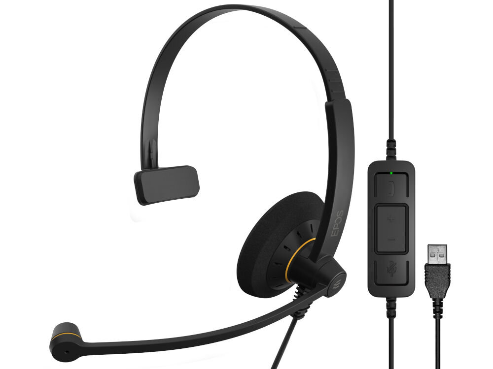 Słuchawka EPOS IMPACT SC 30 przewodowy, dwustronny, jack 3,5 mm, złącze USB-A, funkcja ograniczania hałasu, telefon komórkowy, komputer, certyfikat Microsoft Teams