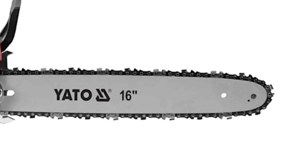 Piła elektryczna YATO YT-84870 do typowych prac wycinkowych do niezwykle precyzyjnych zadań specjalnych prowadnica długość 40 cm łańcuch automatyczny hamulec do niezwykle szerokiego spektrum zadań
