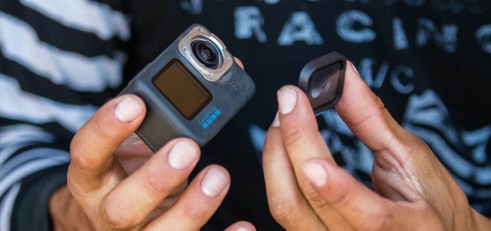Soczewka GOPRO Max Lens Mod sport montaż nagrywanie stabilizacja montaż edycja filtry ostrość śledzenie tryby bateria akumulator zasilanie ładowanie rozdzielczość filmy obudowa odporność wielkość łączność sterowanie 