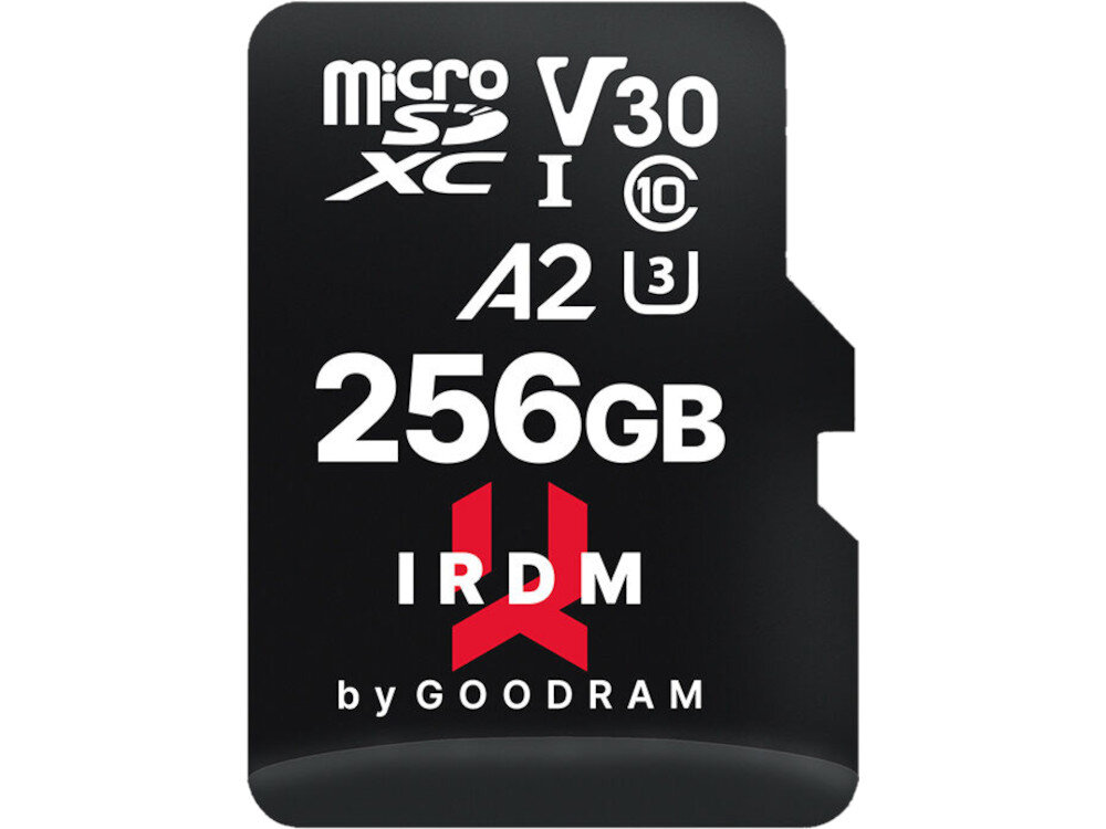 Karta pamieci GOODRAM IRDM microSDXC 256GB + Adapter pelna kompatybilosc z systemem Android