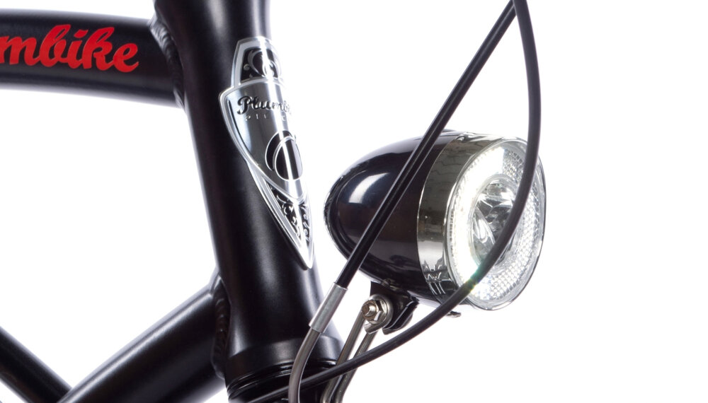 Rower miejski PLUMBIKE Rider Monza 3B 26 cali męski Czarny oświetlenie LED retro design przedniej lampy
