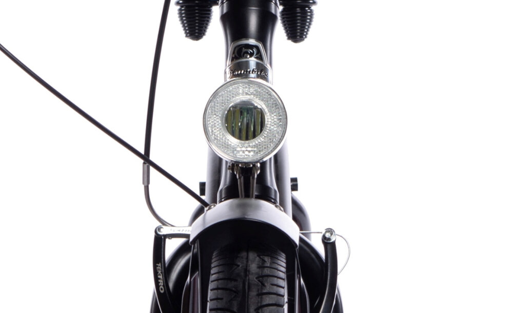 Rower miejski PLUMBIKE Rider Monza 7B 26 cali męski Czarny oświetlenie LED retro design przedniej lampy