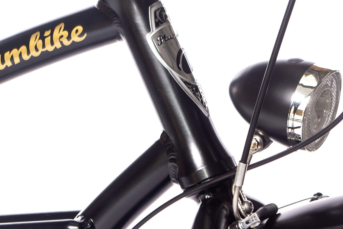 Rower miejski PLUMBIKE La Donna Gold Black 7B 26 cali damski Czarny oświetlenie LED retro design przedniej lampy