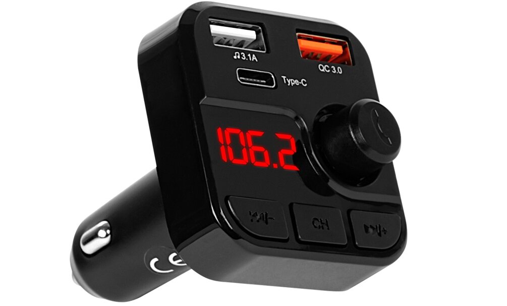 Transmiter BLOW 74-162 Słuchaj muzyki odbieraj połączenia ładuj telefon do gniazda zapalniczki samochodu Intuicyjne sterowanie Quick Charge equalizer Bluetooth