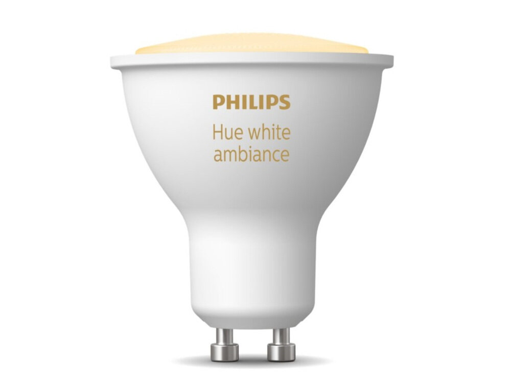 Inteligentna żarówka PHILIPS 212610 GU10 4.3W  żarówka nowej generacji energetyczna klasa energetyczna G trzon GU10 żywotność do 15000 godzin strumień świetlny 350 lm moc 4,3 W