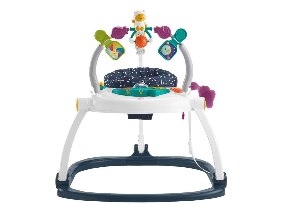 Zabawka FISHER PRICE Kompaktowy Skoczek Astrokotek HBG73 angażujące wywołujące mnóstwo radości zajęcie zabawki na pałąku kolorowe zabawki z przyjemnym motywem relaks mnóstwo radości