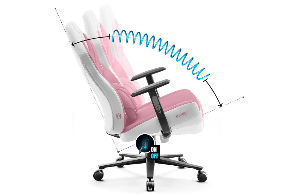 Fotel DIABLO CHAIRS X-Gamer 2.0 (L) czarno-niebieski regulacja siedziska kąt odcyhlenia