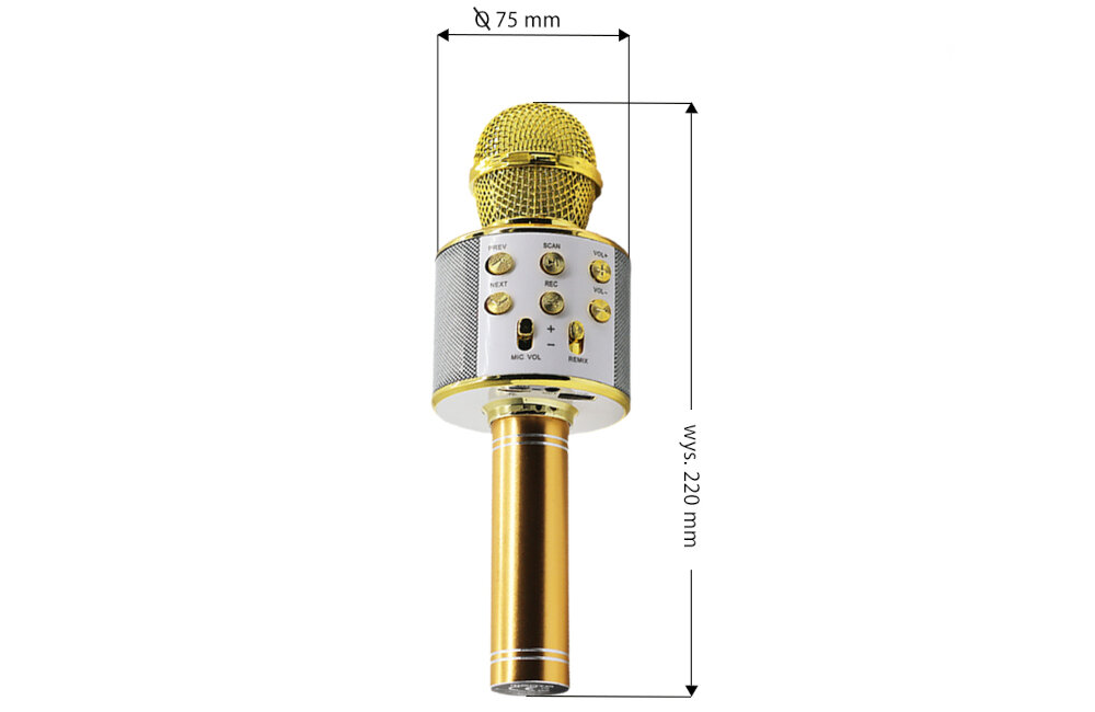 Głośnik mobilny MANTA MIC10-G z mikrofonem Złoty solidność wykonanie waga