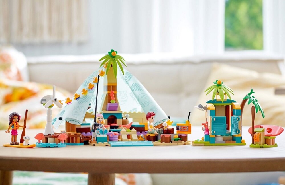 LEGO Friends Luksusowy kemping na plaży 41700 Bogaty w funkcje zestaw z kempingiem na plaży Wiele akcesoriów czeka na Twoje kreatywne pomysły