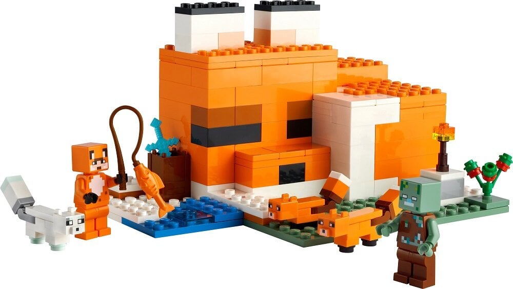 LEGO Minecraft Siedlisko lisów 21178 W środku także czekają na Ciebie niespodzianki