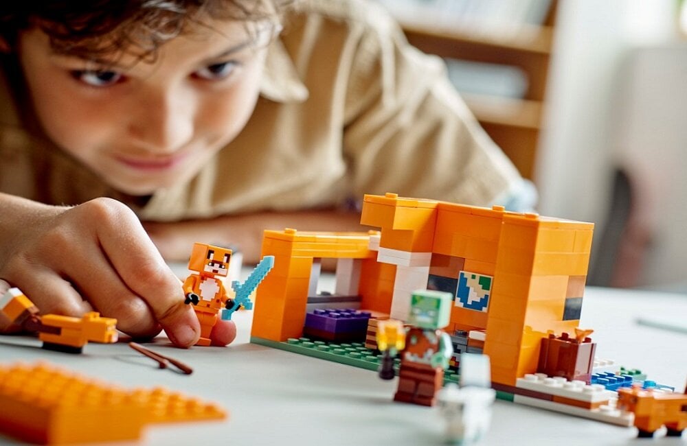 LEGO Minecraft Siedlisko lisów 21178 Zabawa napędzana wyobraźnią