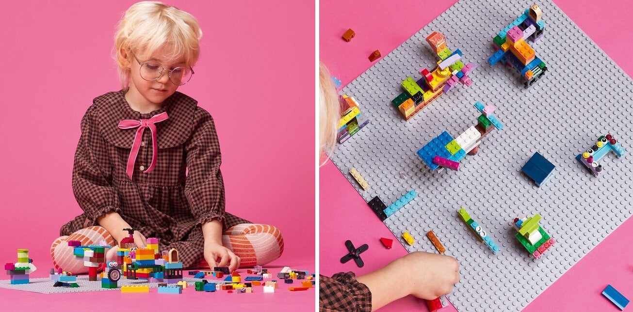LEGO Classic szara płytka konstrukcyjna Fundament kreatywnej zabawy Urozmaicenie dziecięcej zabawy