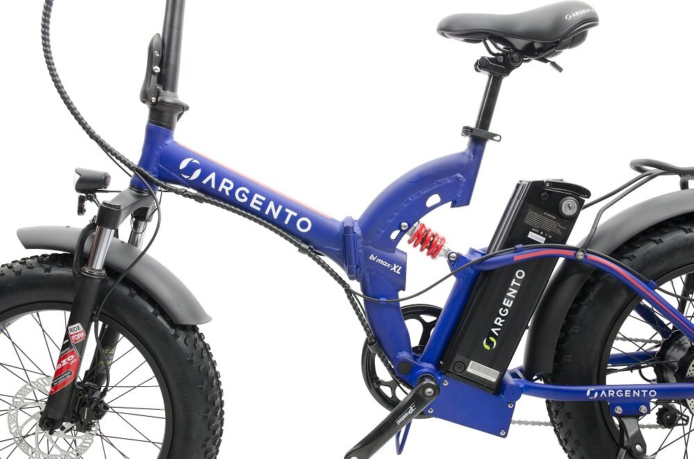 Rower elektryczny ARGENTO Fat Bi Max XL U17 20 cali Niebieski rama z aluminium 20 cali lekka odporna na korozję i uszkodzenia mechaniczne
